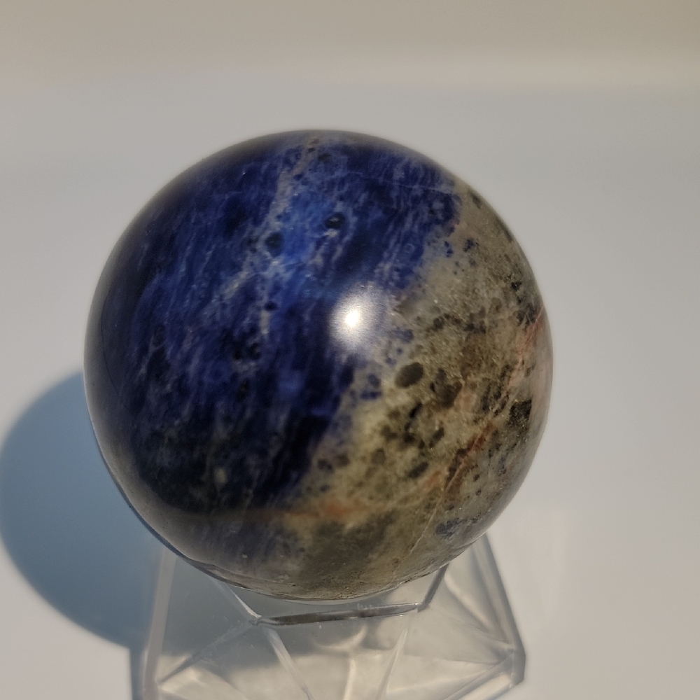 50mm Sunset Blue Sodalite Gemstone Sphere Chakra Reiki Healing Sculpture - Picture 8 of 9